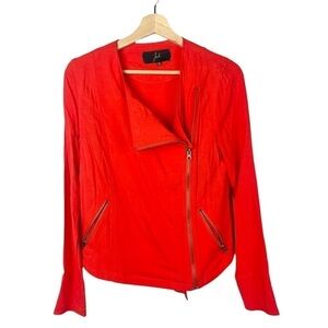 Jack by BB Dakota Red Orange Lightweight Side Zip Moto Jacket XS
